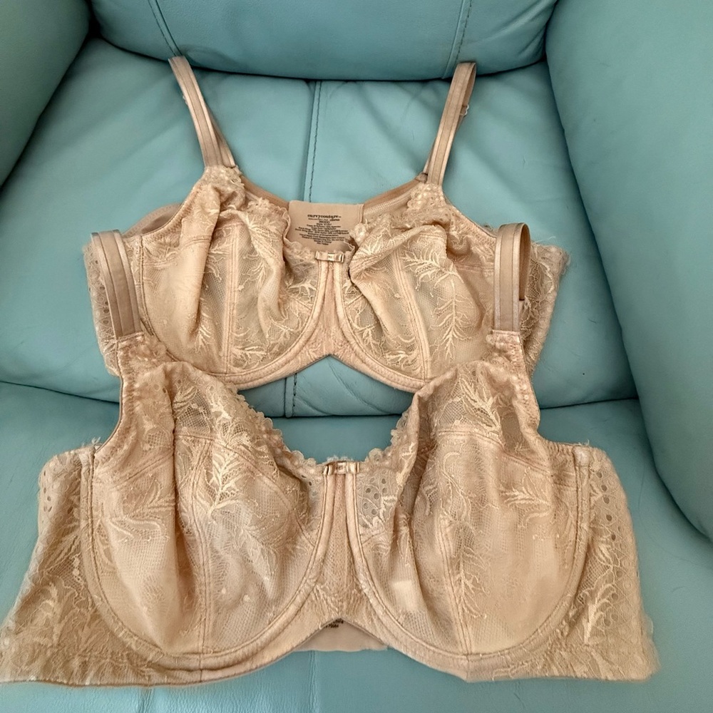 Curvy Couture Beige Lace Underwire Bra Duo
